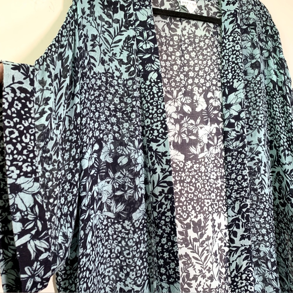 Teal viscose Kimono - Picture 2 of 6